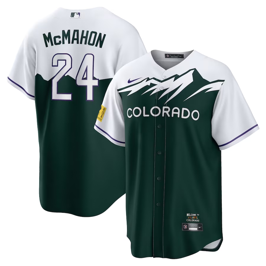 Men's Colorado Rockies Ryan McMahon #24 Green 2022 City Connect Jersey